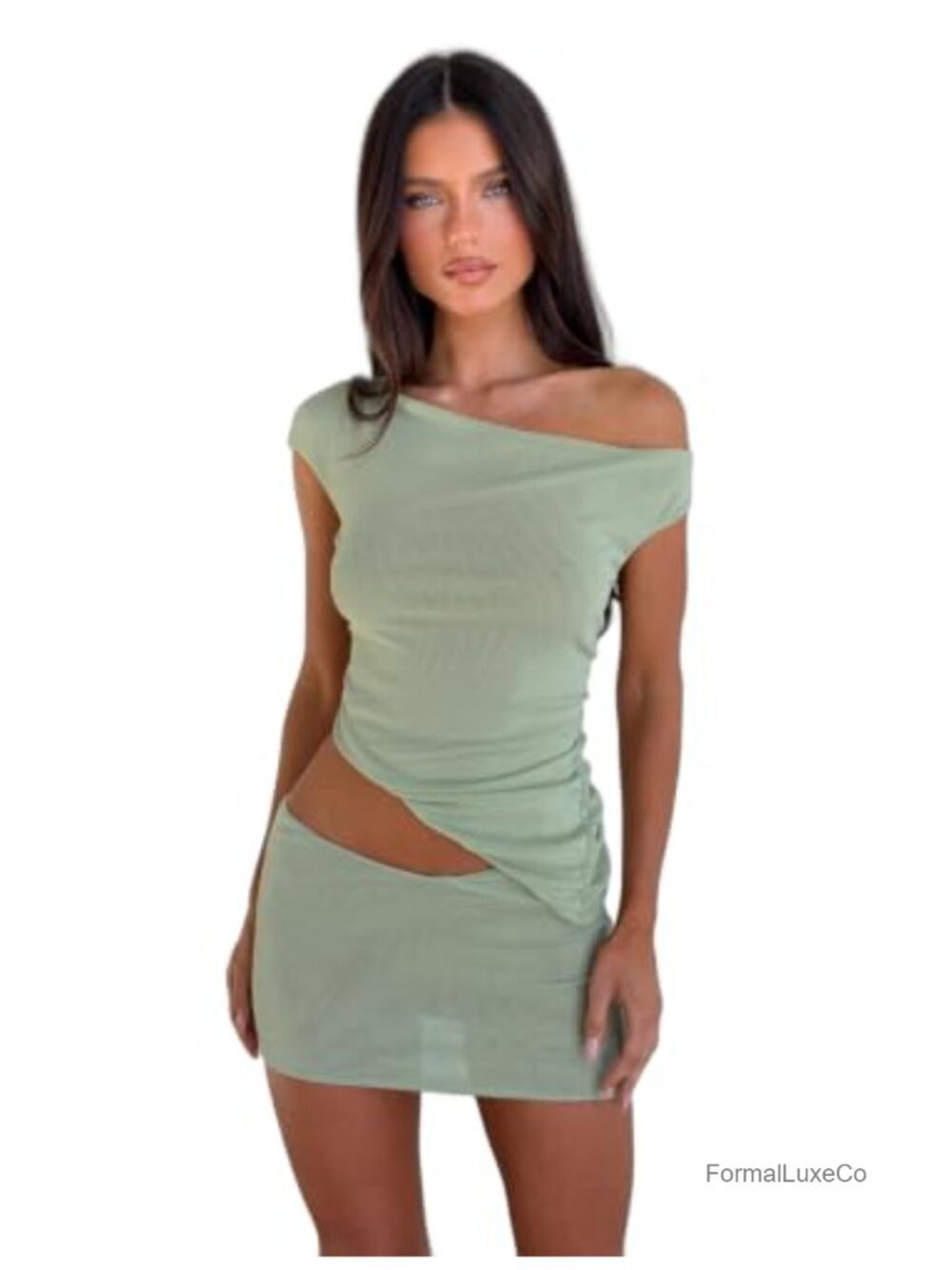 Tiger Mist Octavia Low Rise Mesh Mini Skirt Women's Shimmer Party